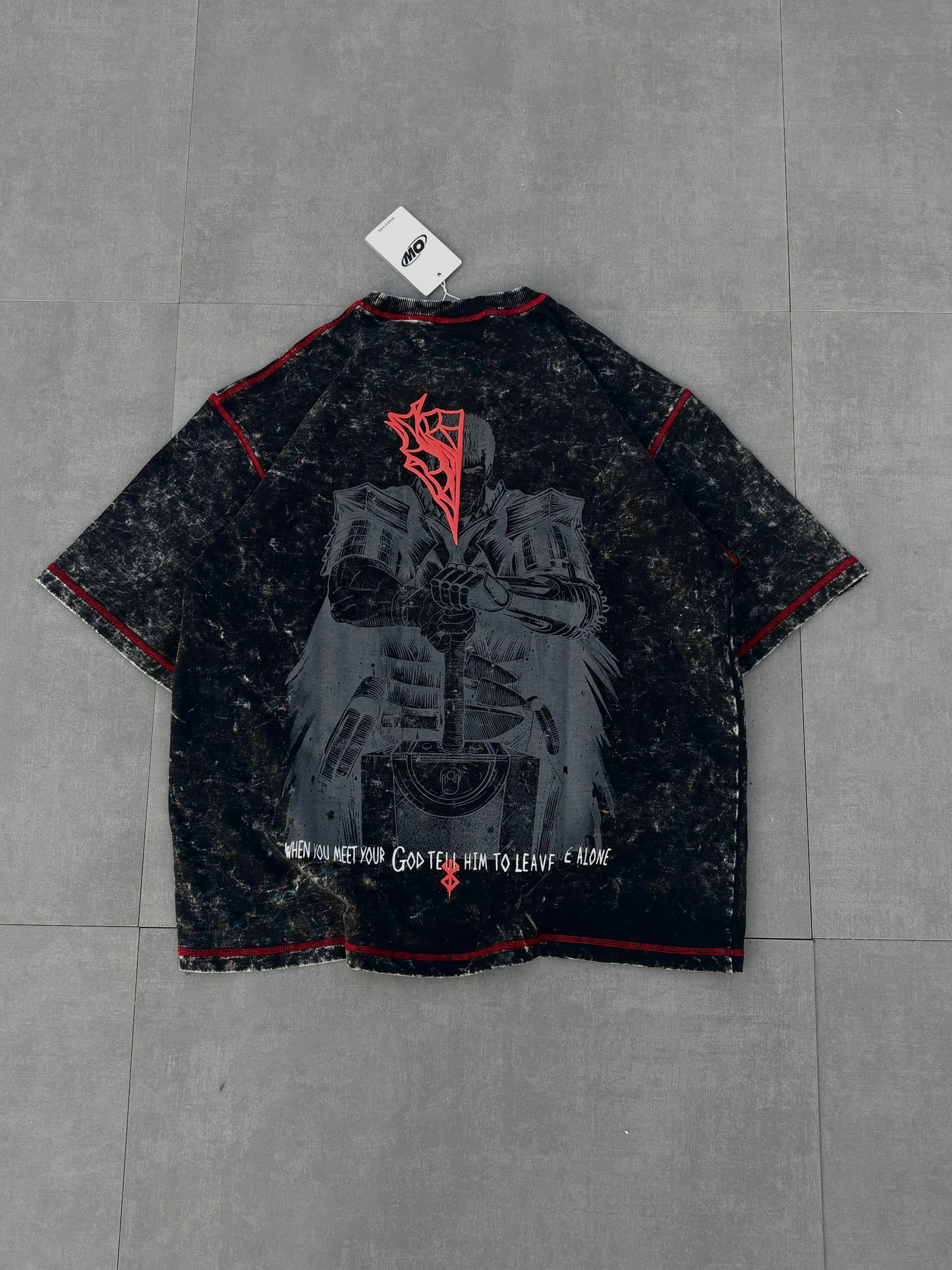 Berserk Acid wash tshirt Black Fivethread