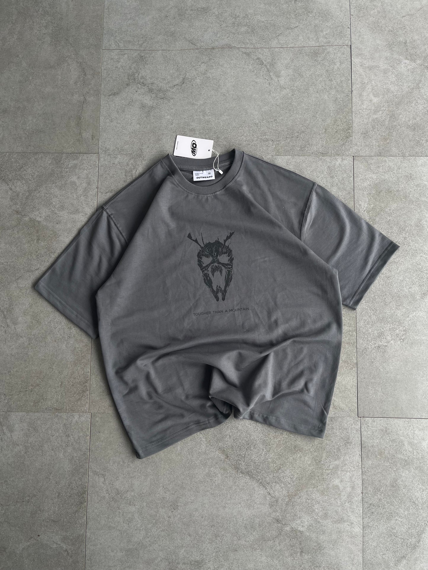Oversized Anime Dargon Tshirt Grey