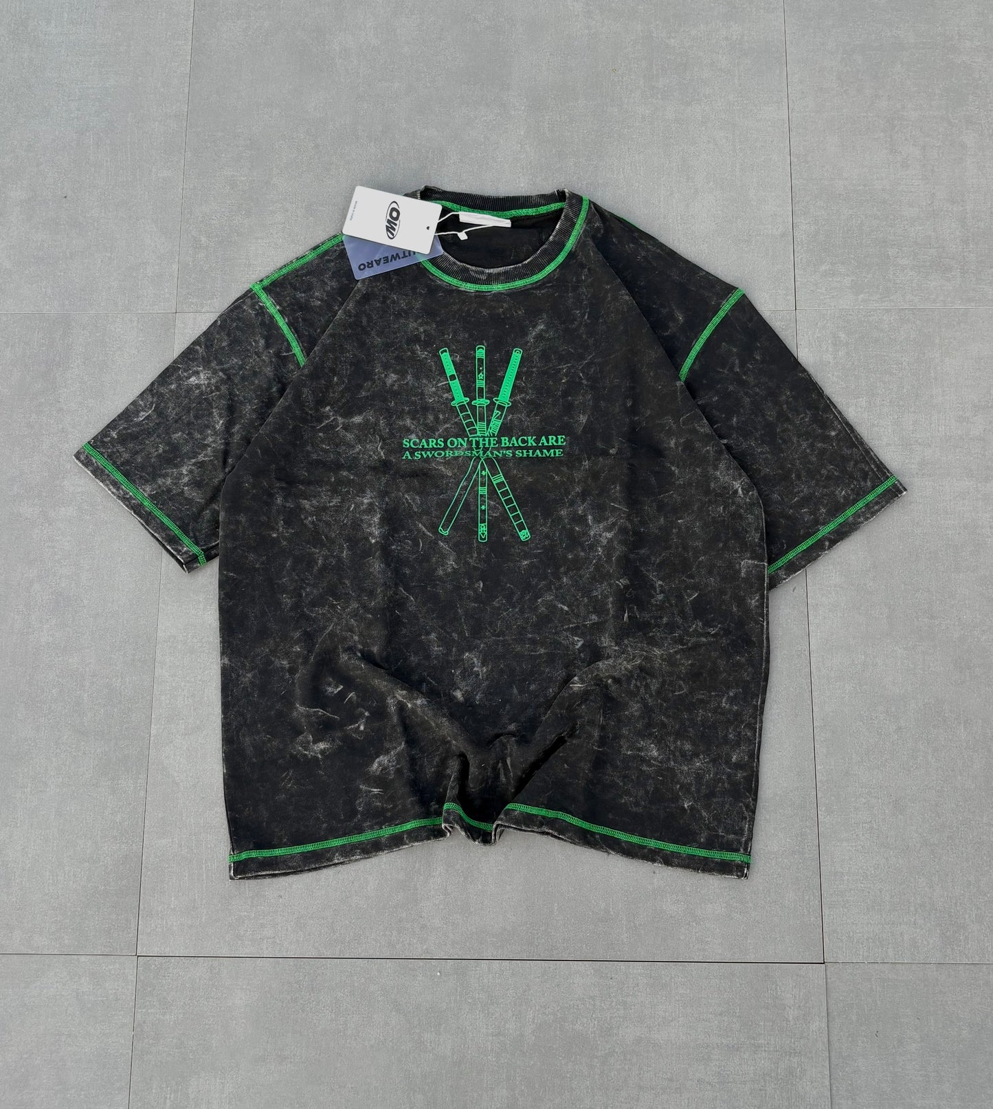 ZORO Acid wash tshirt Black Fivethread