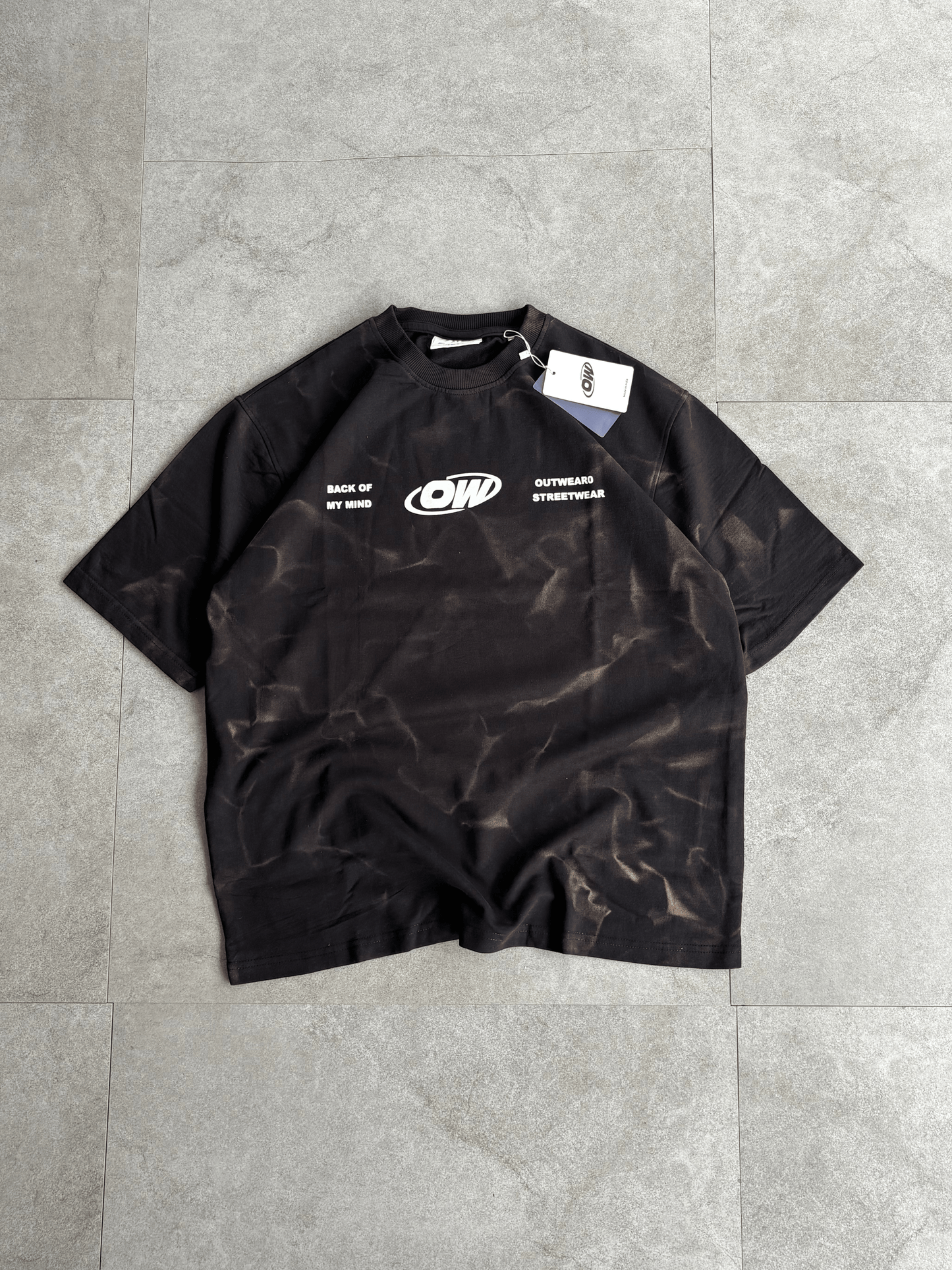 Acid Wash Tshirt Black - outwearo
