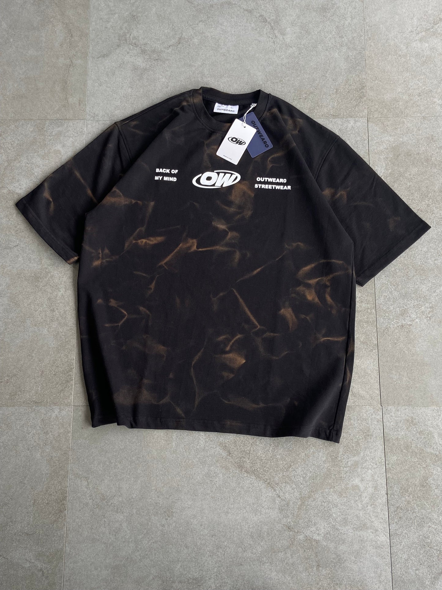 Acid Wash Tshirt Black - outwearo