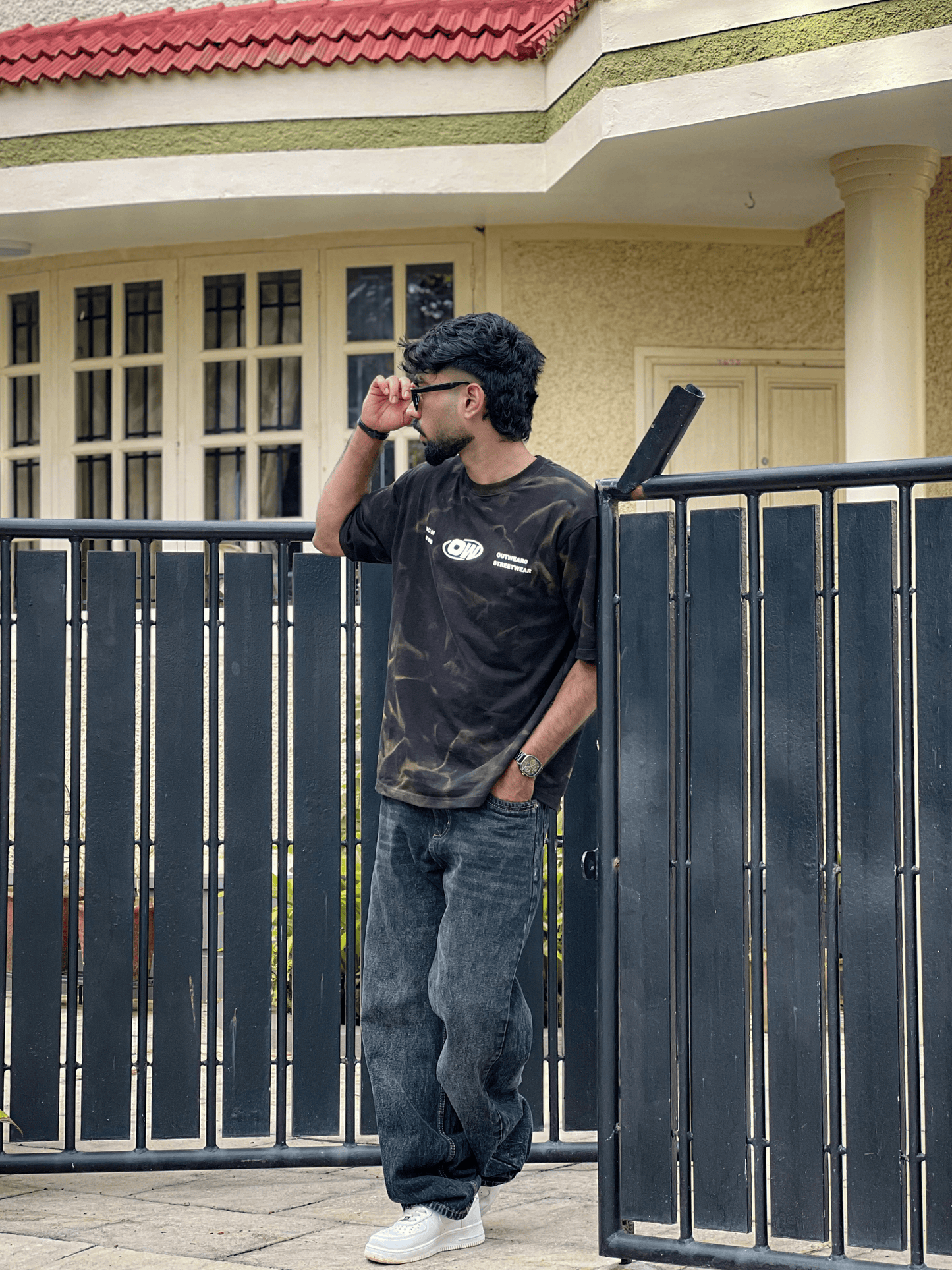 Acid Wash Tshirt Black - outwearo