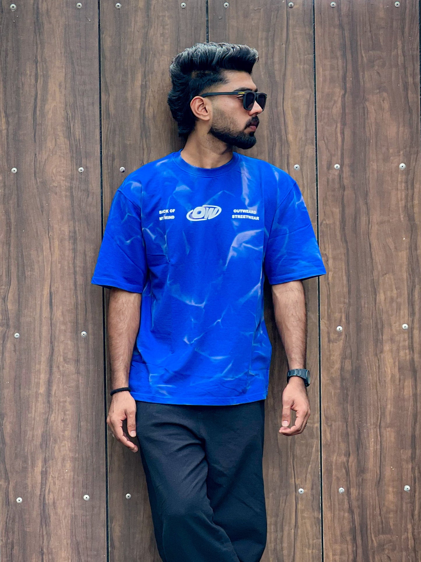 Acid wash tshirt blue - outwearo