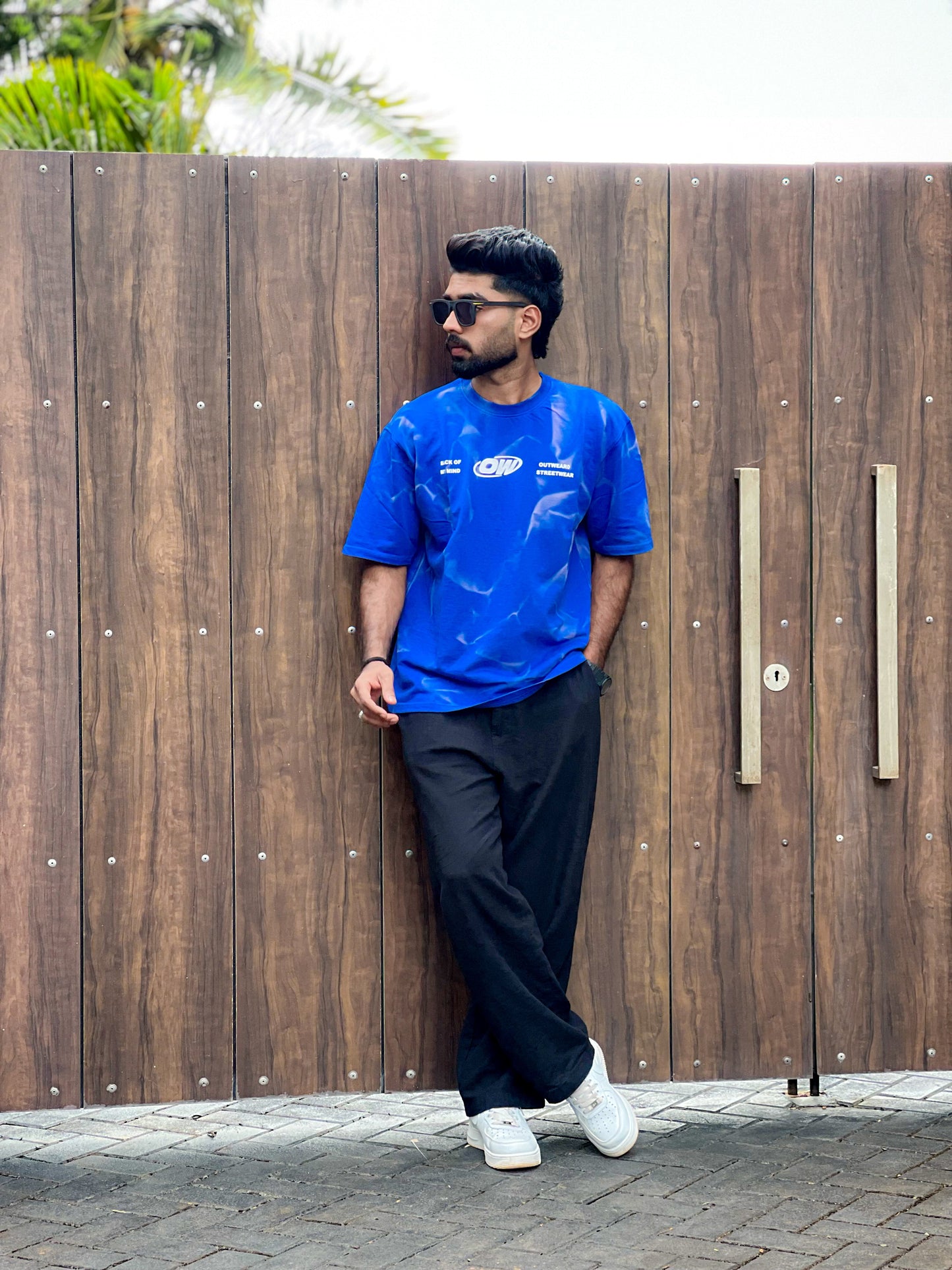 Acid wash tshirt blue - outwearo