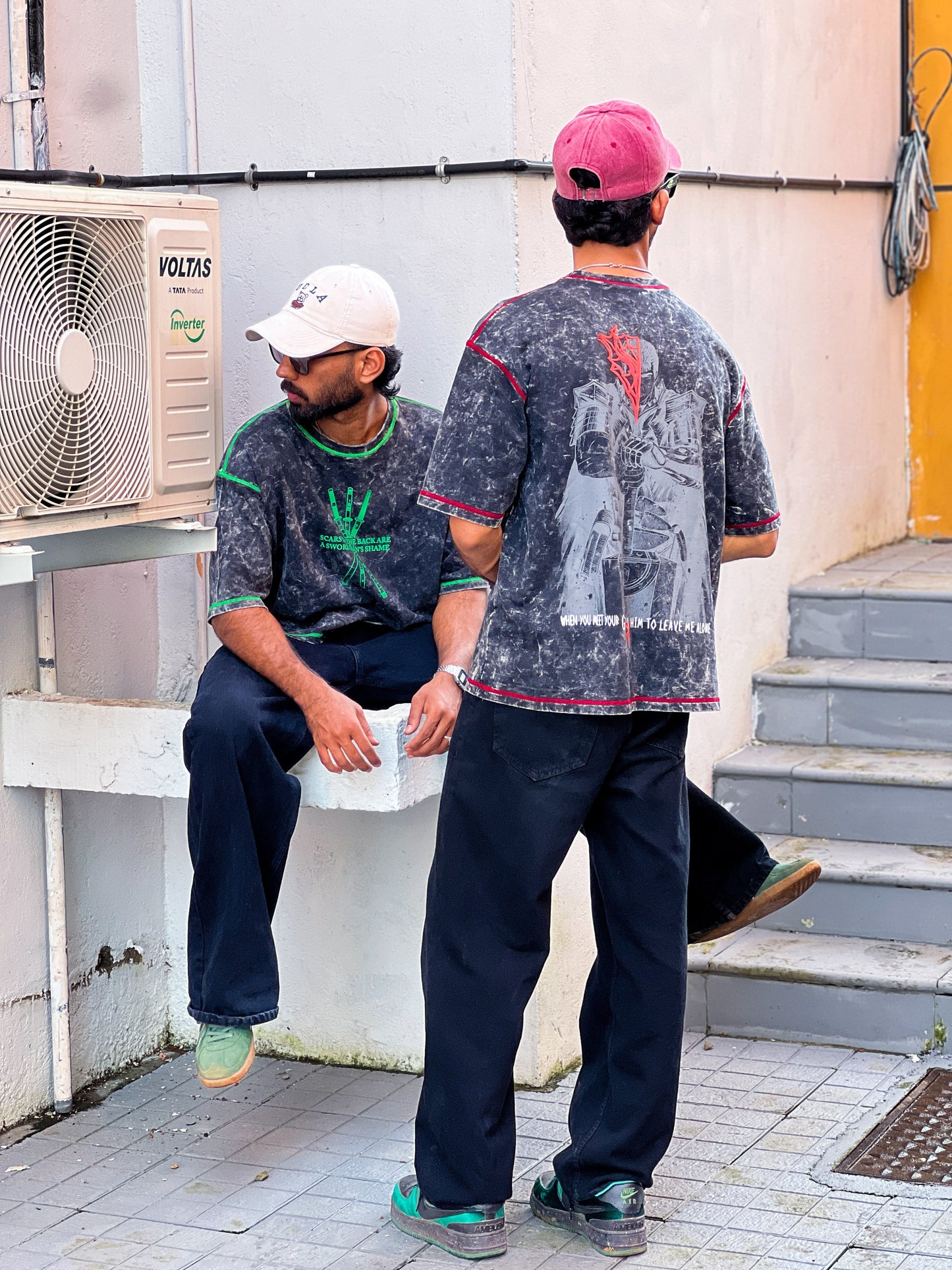 Berserk Acid wash tshirt Black Fivethread - outwearo