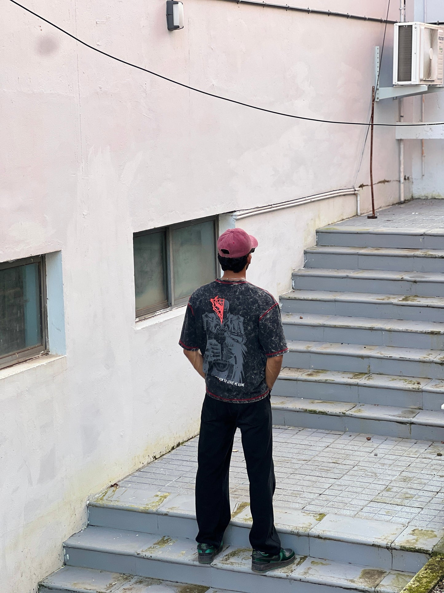 Berserk Acid wash tshirt Black Fivethread - outwearo