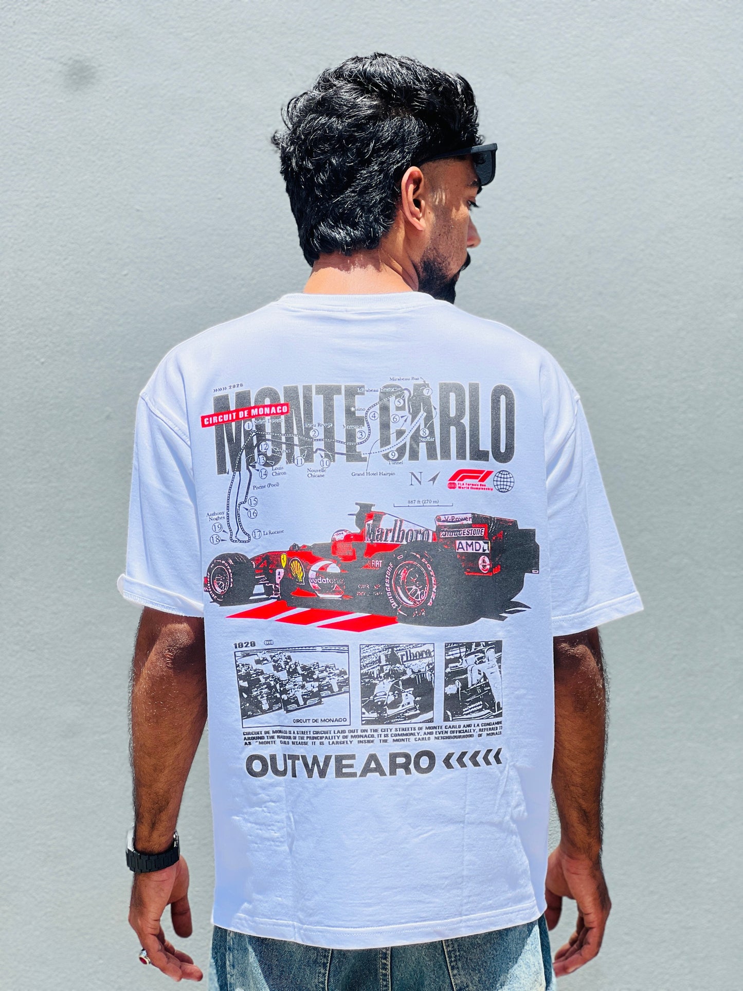 Oversized Sports car Tshirt White - outwearo