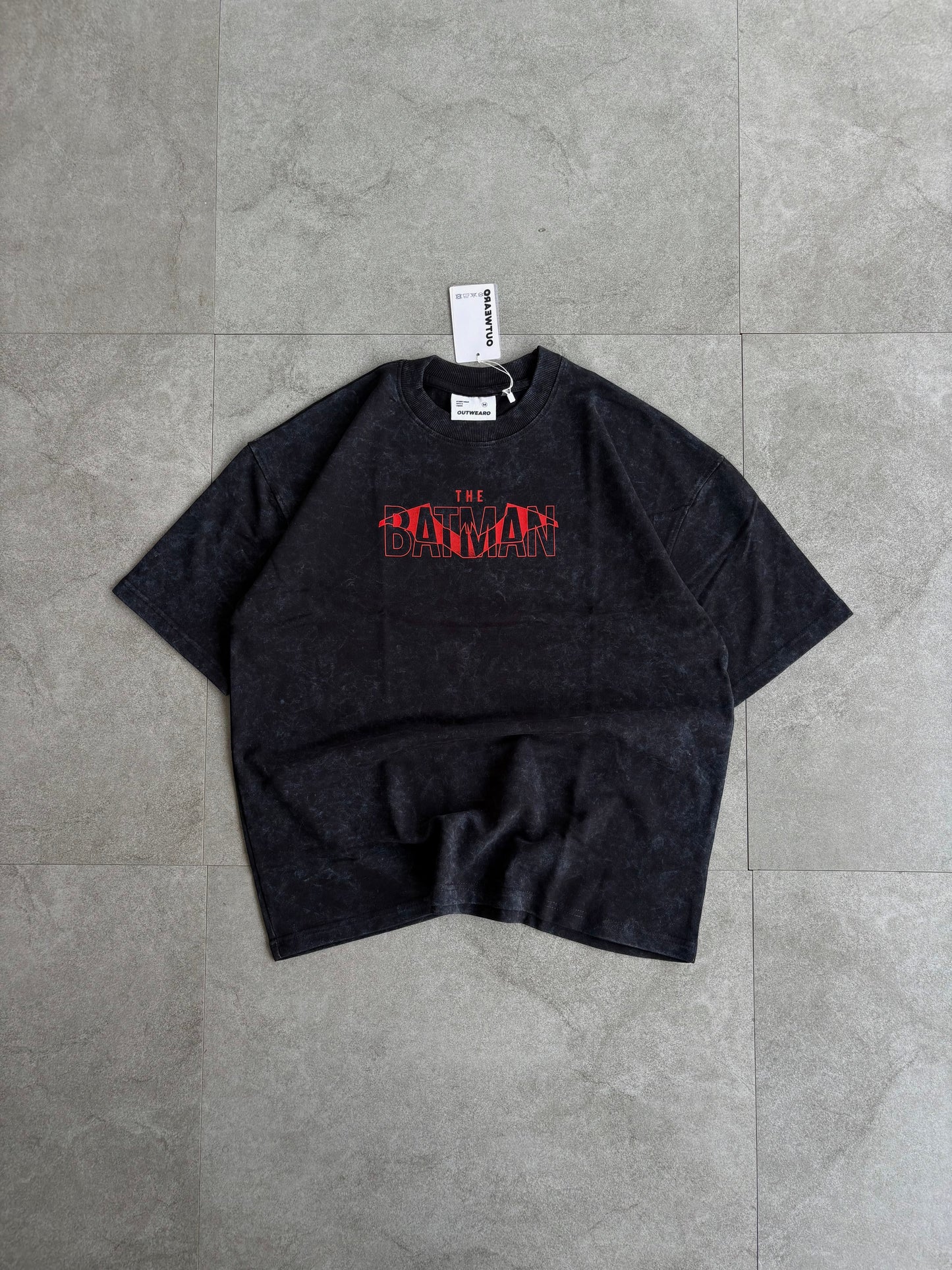Oversized Stone washed Batman Tshirt - outwearo