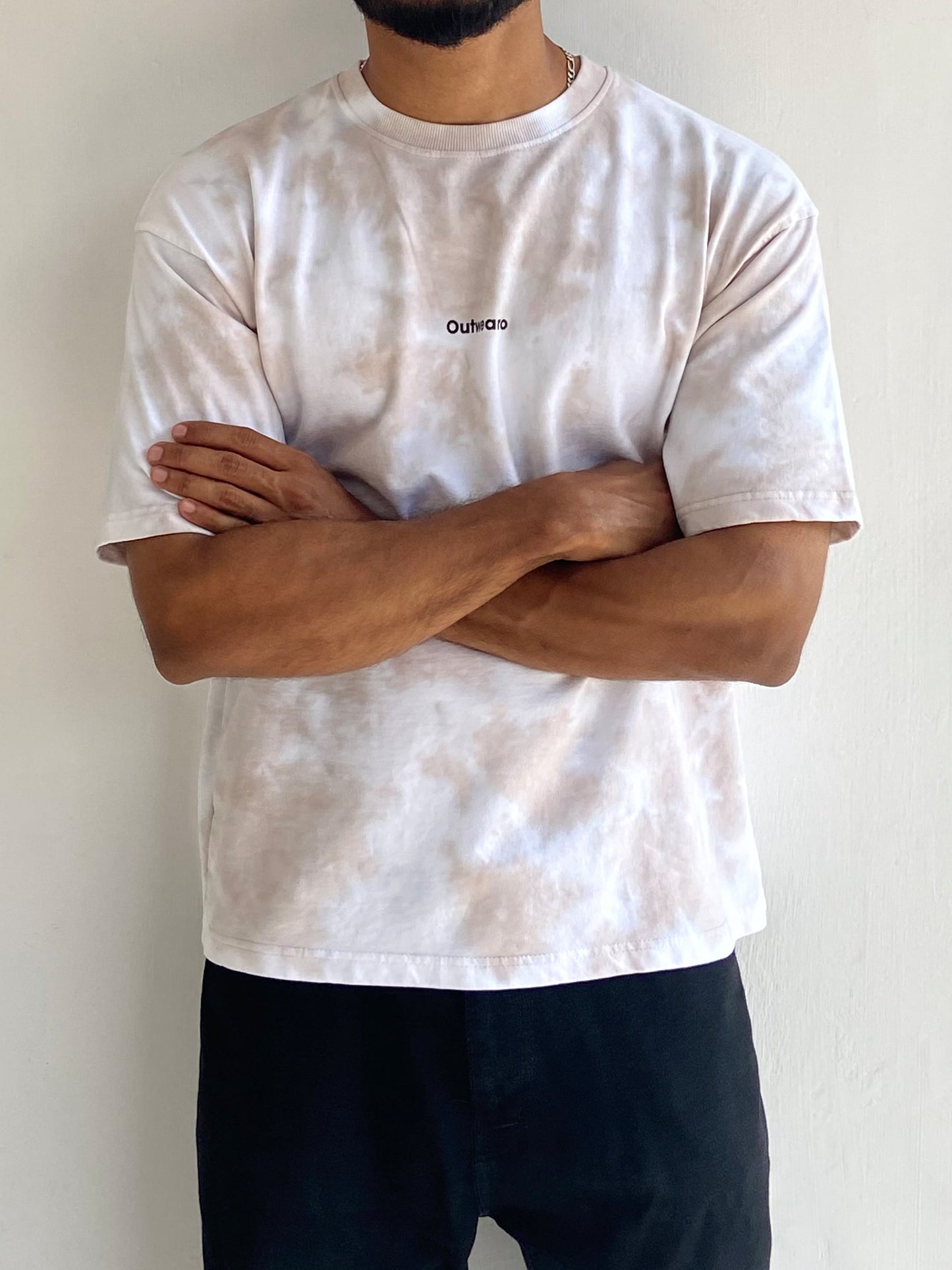 Light Brown Tie Dye Oversized T shirt - outwearo