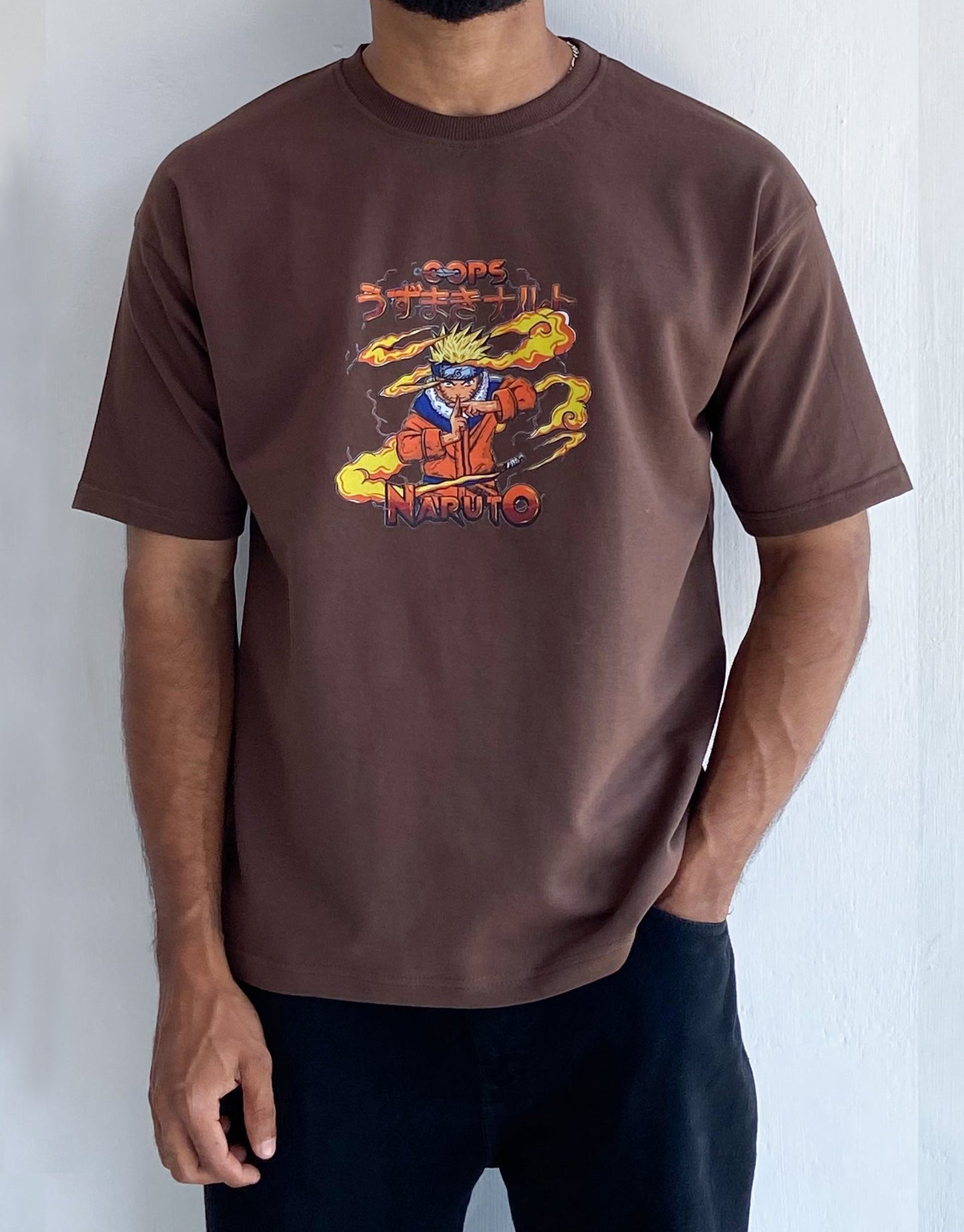 Naruto Uzumaki Oversized Tshirt Brown - outwearo
