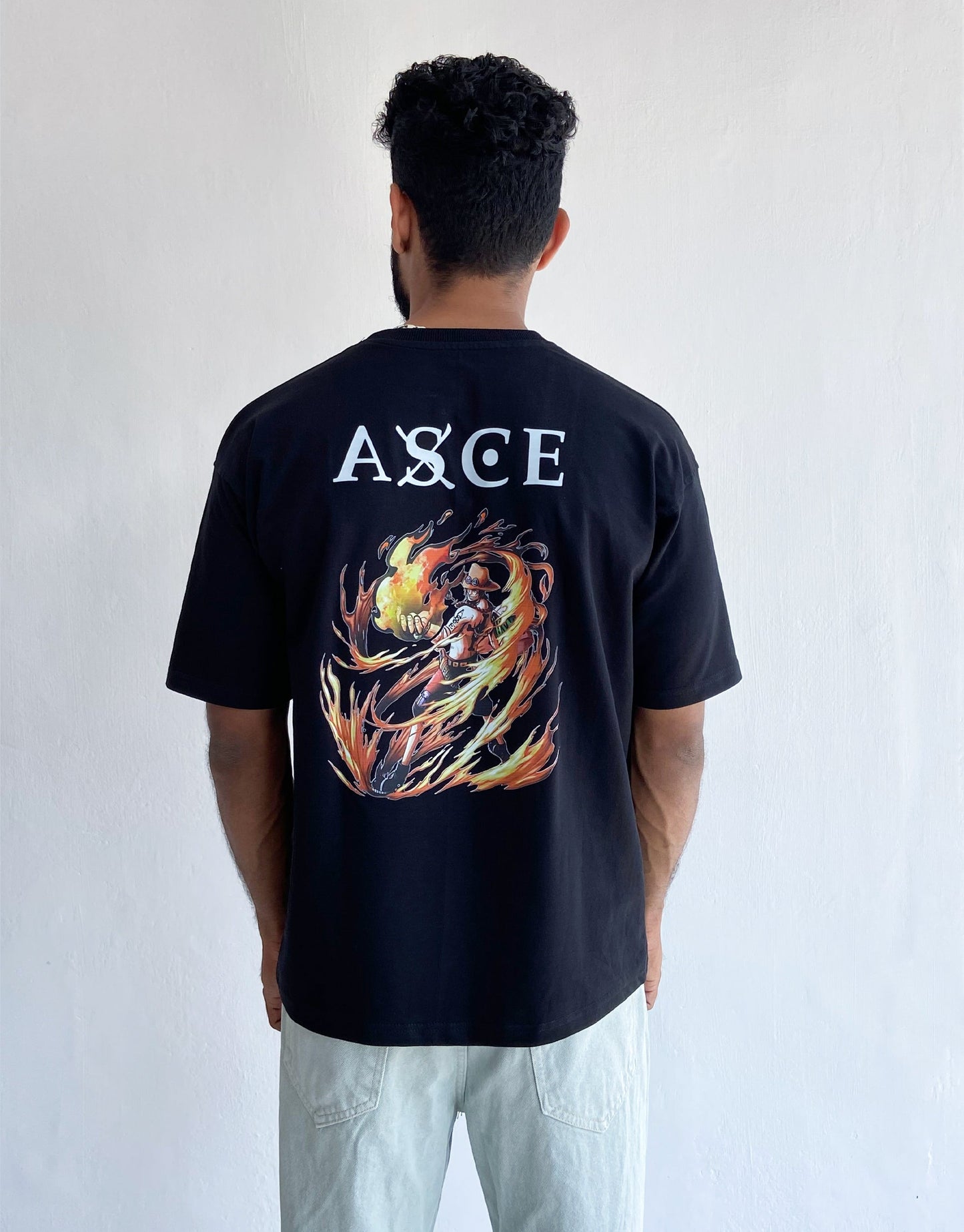 Portgas D. Ace One Piece Oversized Tshirt Black - outwearo