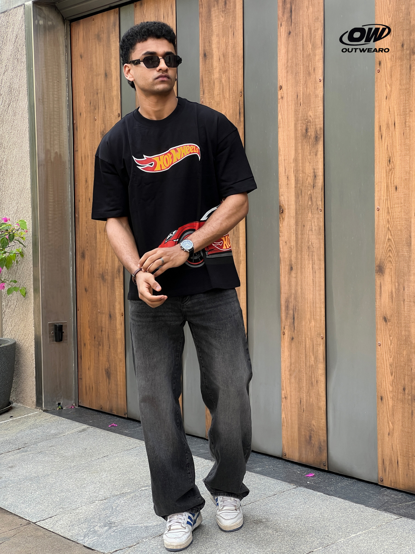 Hotwheels Side Car Design tshirt Black