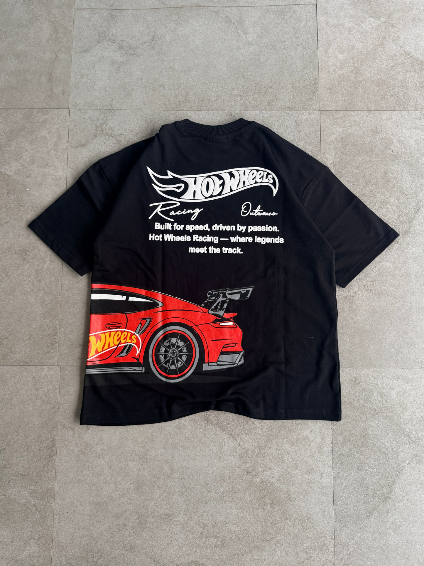 Hotwheels Side Car Design tshirt Black