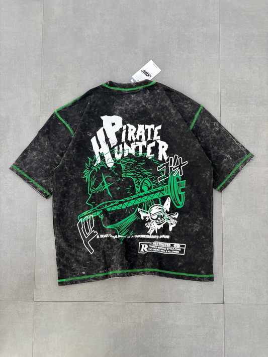 ZORO Acid wash tshirt Black Fivethread