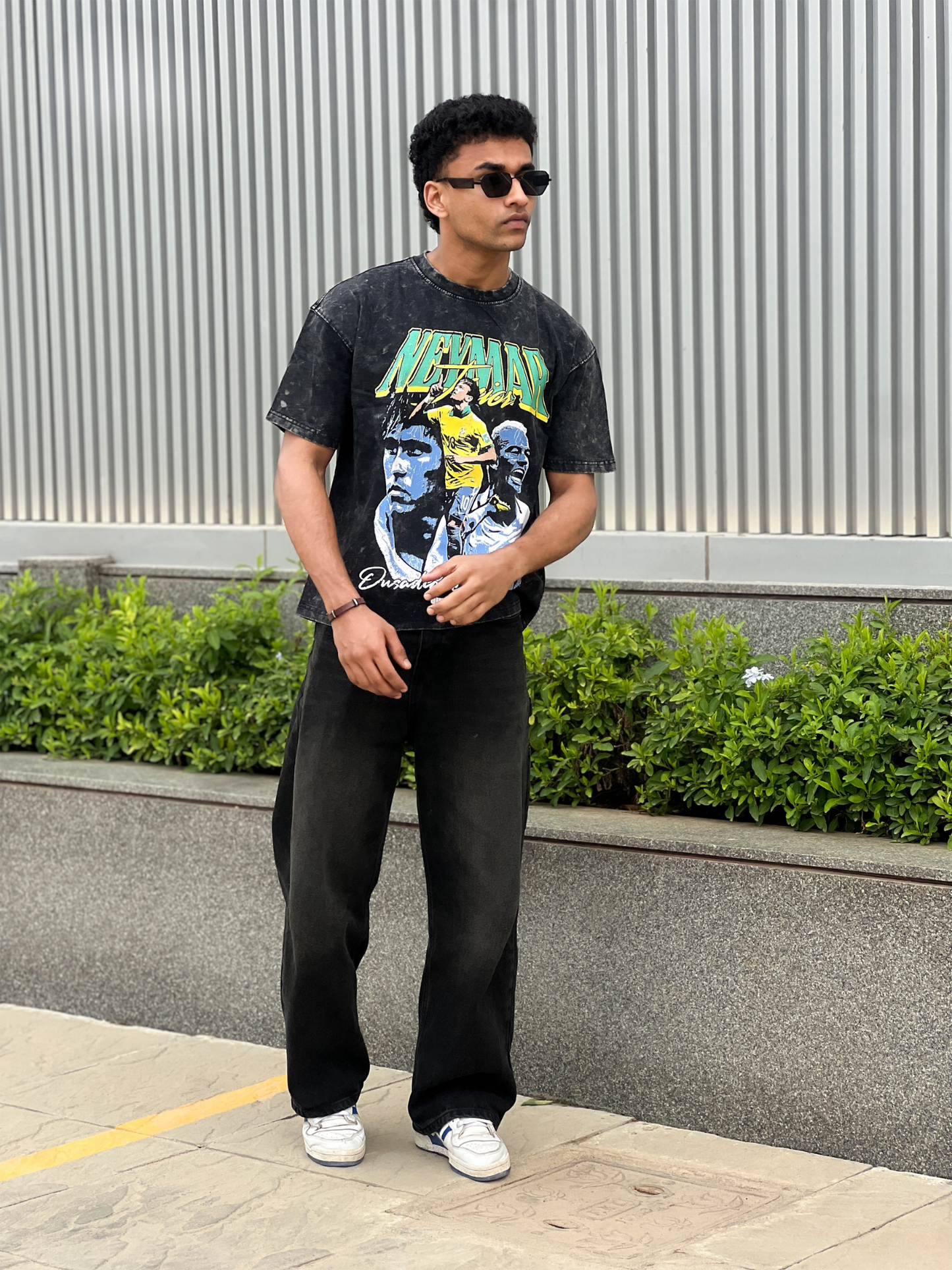 Oversized Acide wash Tshirt Neymar