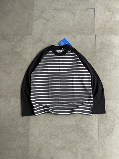 Fullsleeve striped Reglan sleeve Grey Body
