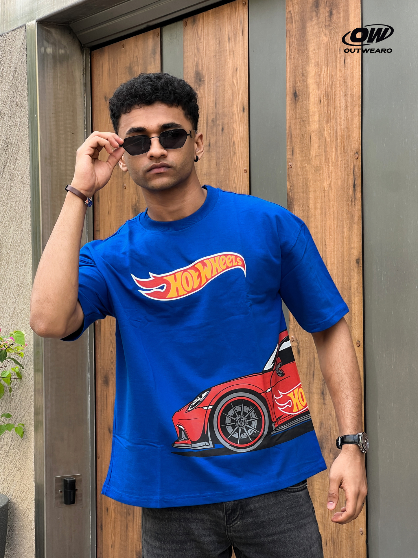 Hotwheels Side Car Design tshirt Royal blue