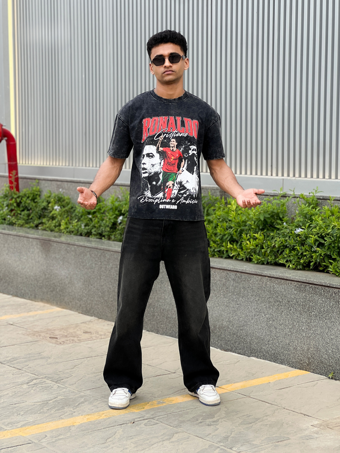 Oversized Acide wash Tshirt Ronaldo