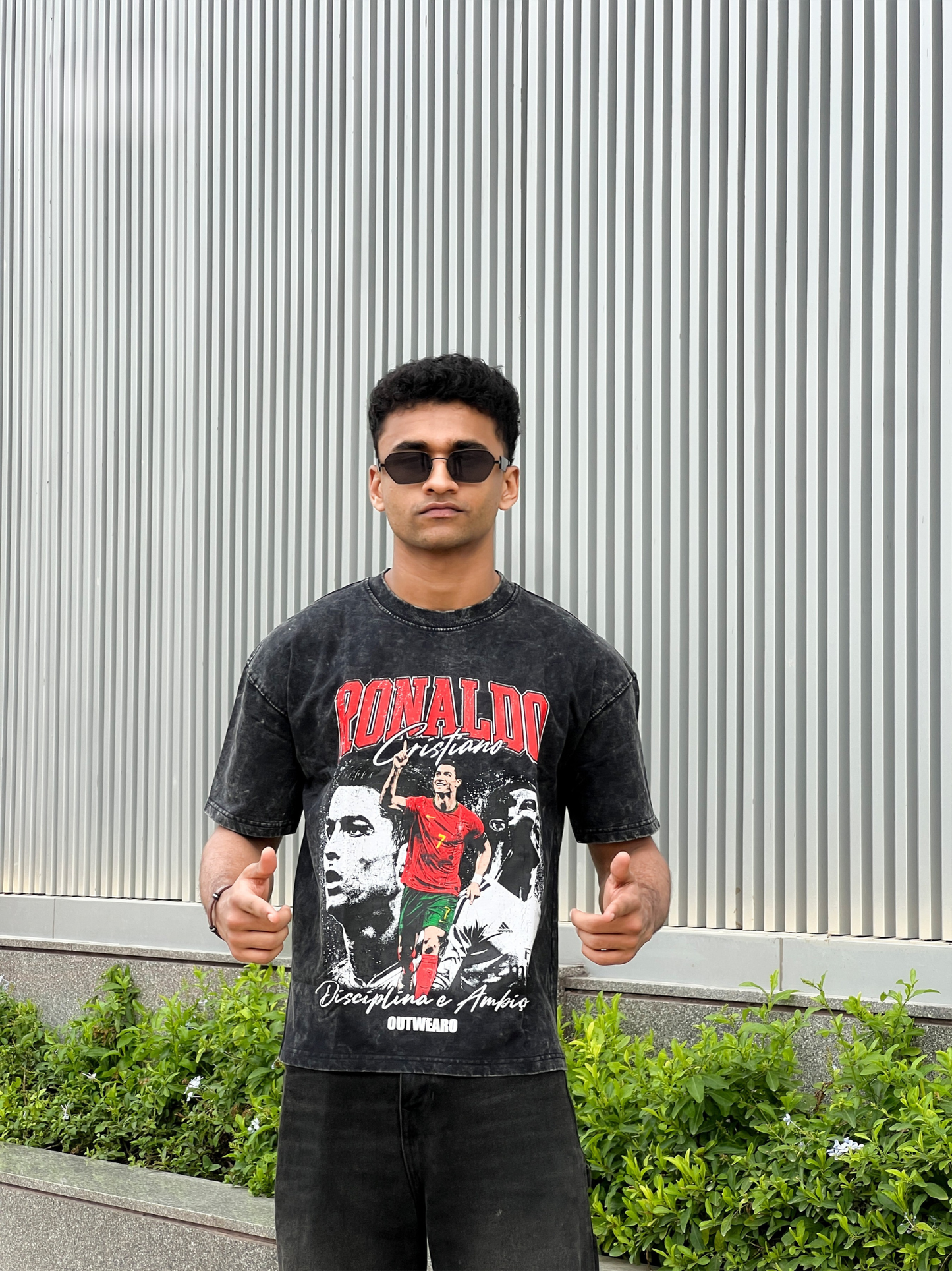 Oversized Acide wash Tshirt Ronaldo