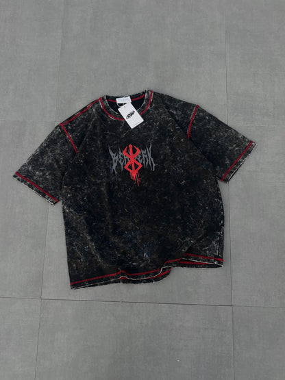 Berserk Acid wash tshirt Black Fivethread