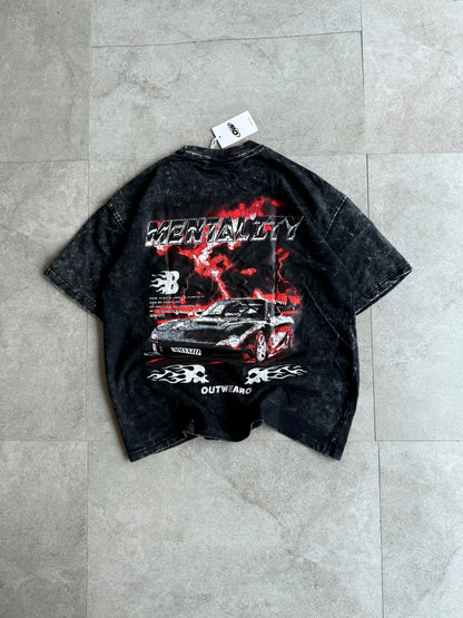 Oversized acide wash Vintage Car Mentality black