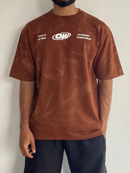 Acid Wash Tshirt Brown - outwearo