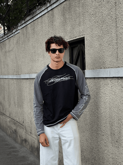 Fivethread Reglan sleeve Full sleeve Black - outwearo