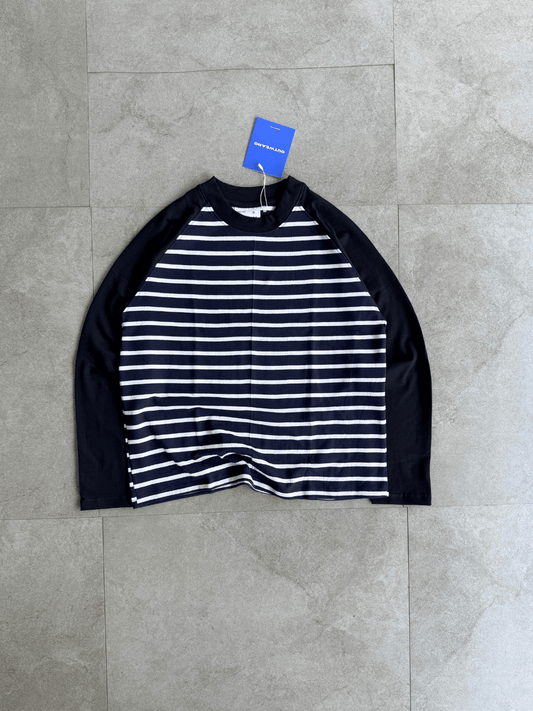 Fullsleeve striped Reglan sleeve Navy Body - outwearo