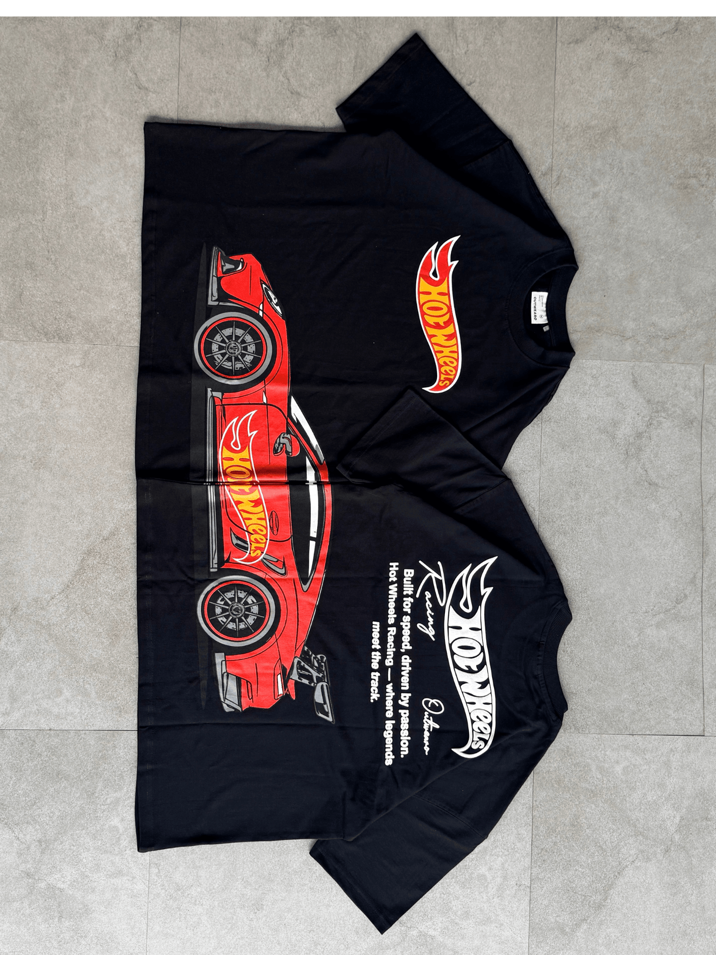 Hotwheels Side Car Design tshirt Black - outwearo