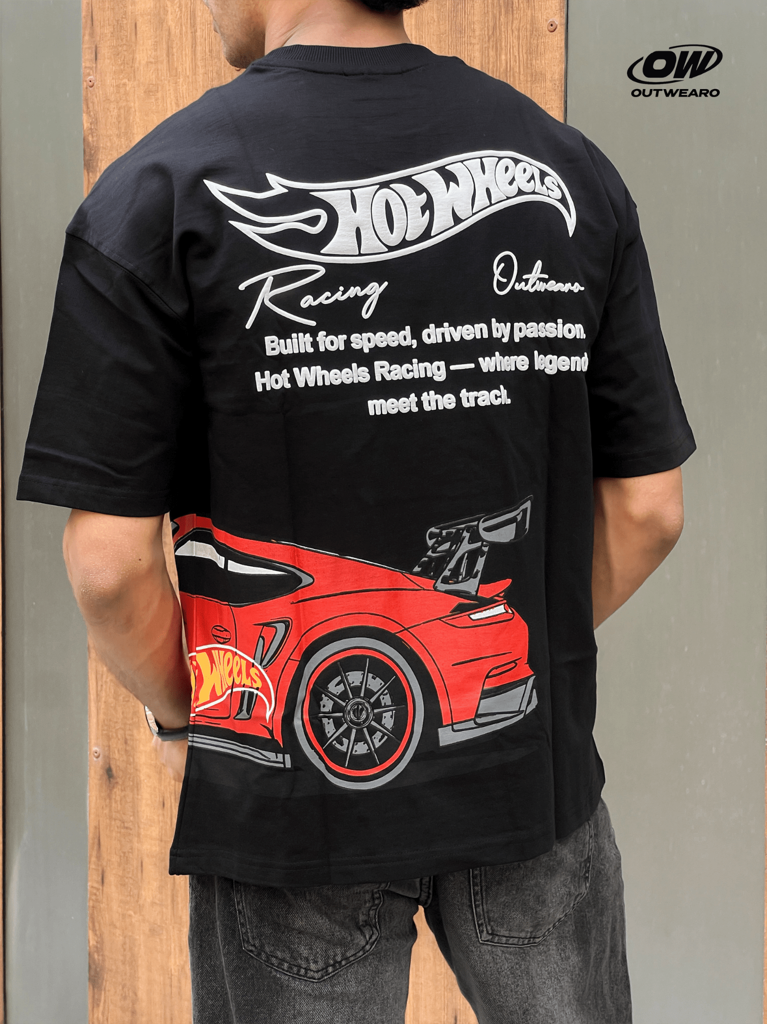 Hotwheels Side Car Design tshirt Black - outwearo