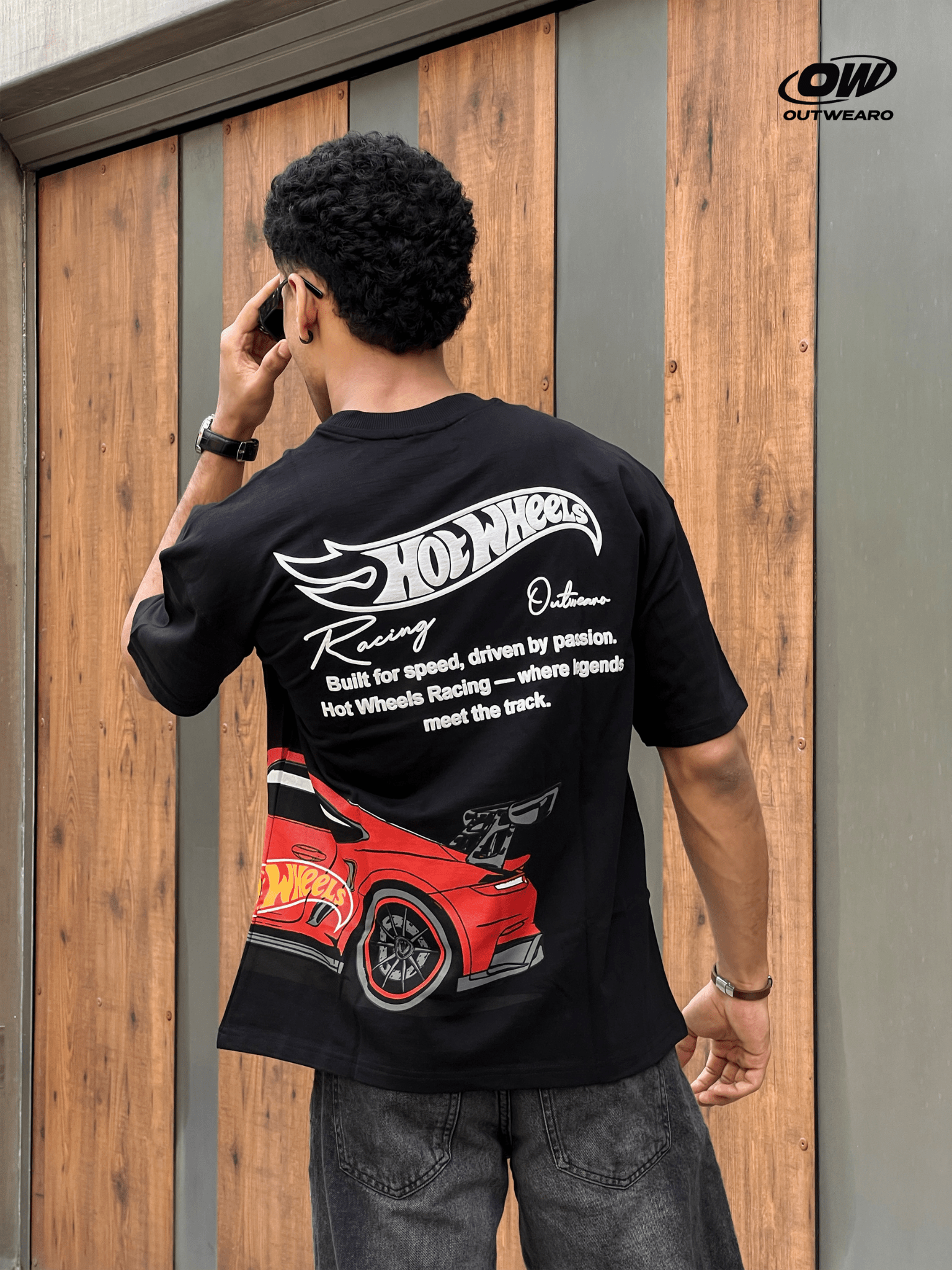 Hotwheels Side Car Design tshirt Black - outwearo