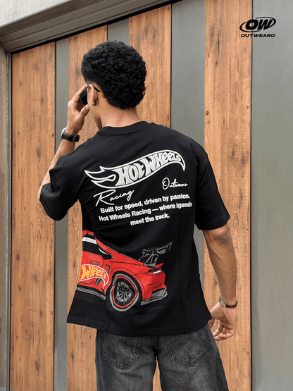 Hotwheels Side Car Design tshirt Black - outwearo