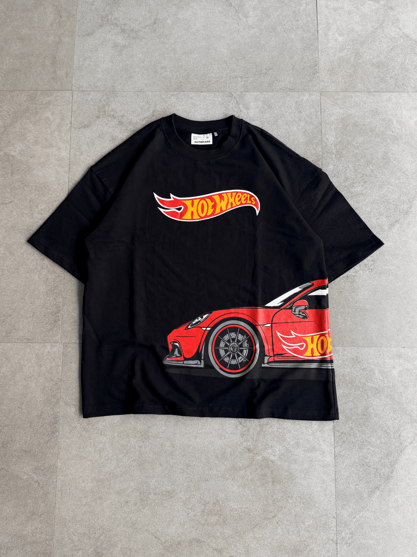 Hotwheels Side Car Design tshirt Black - outwearo