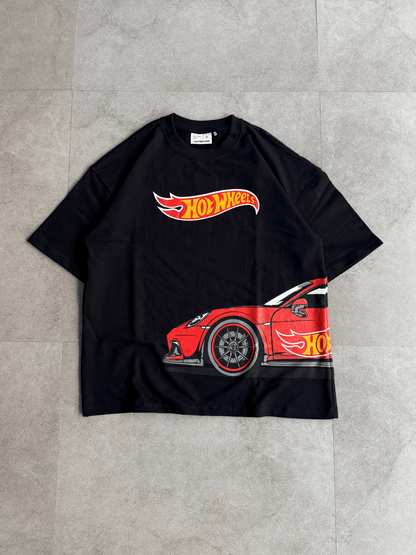 Hotwheels Side Car Design tshirt Black - outwearo