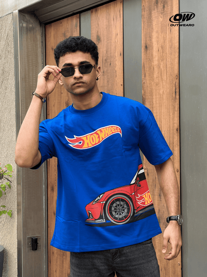 Hotwheels Side Car Design tshirt Royal blue - outwearo