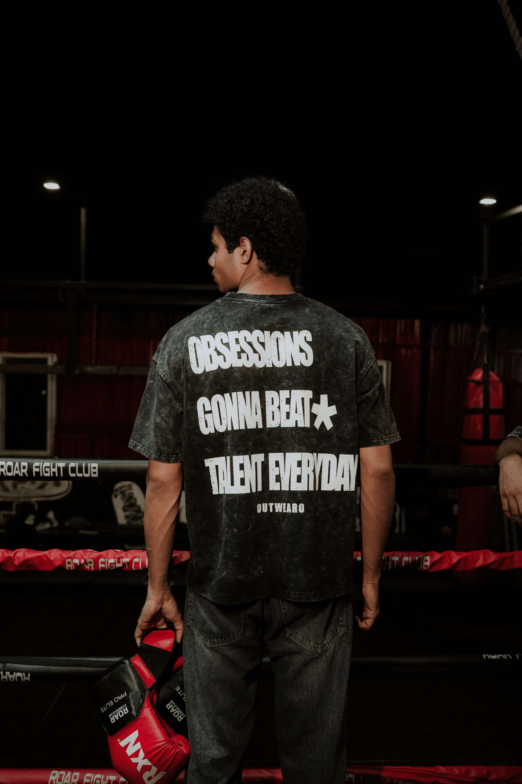 Oversized acid wash Vintage Boxing Tshirt Boxing Fight Design - outwearo