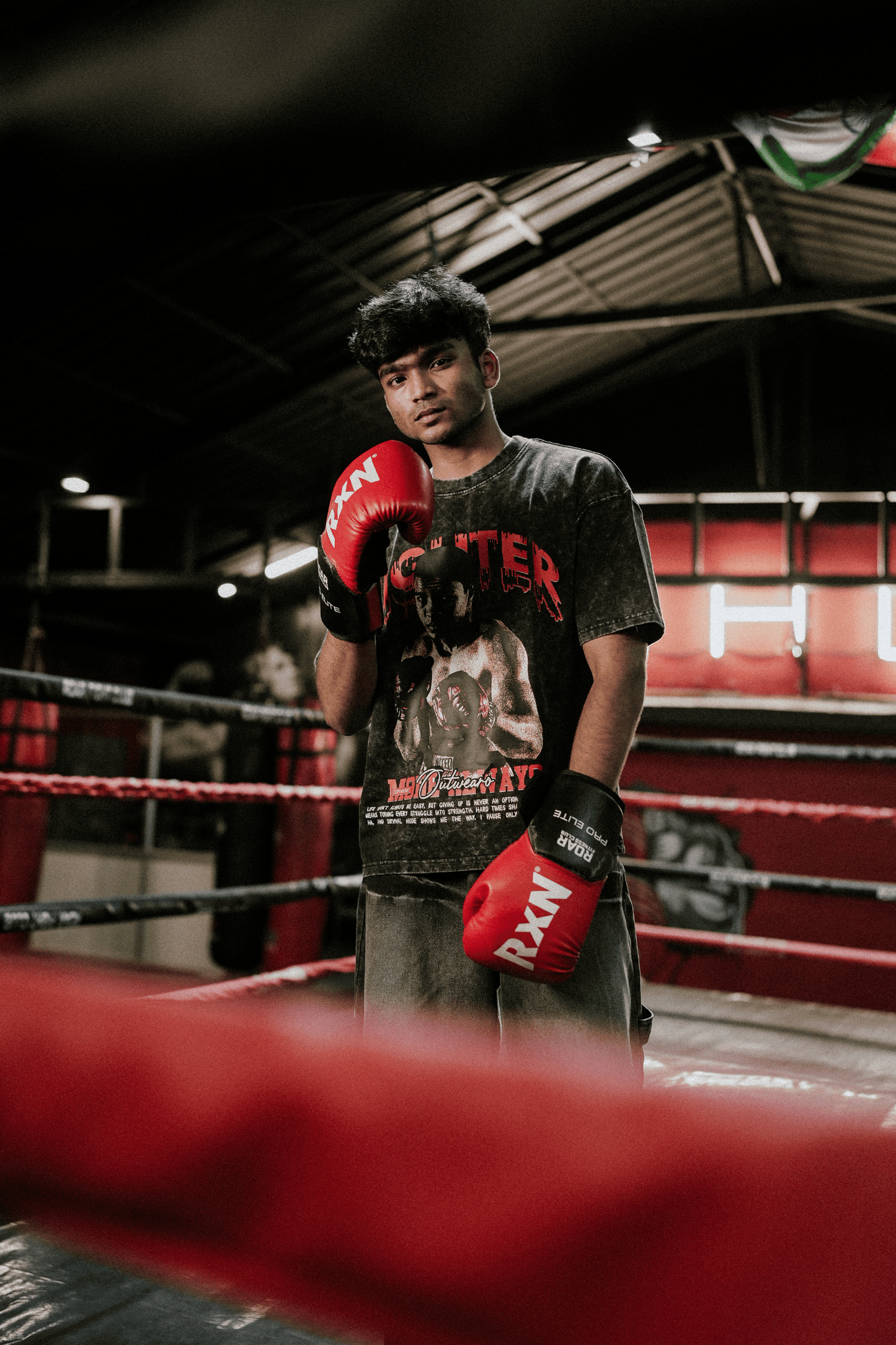 Oversized acid wash Vintage Boxing Tshirt Mohammed ali - outwearo