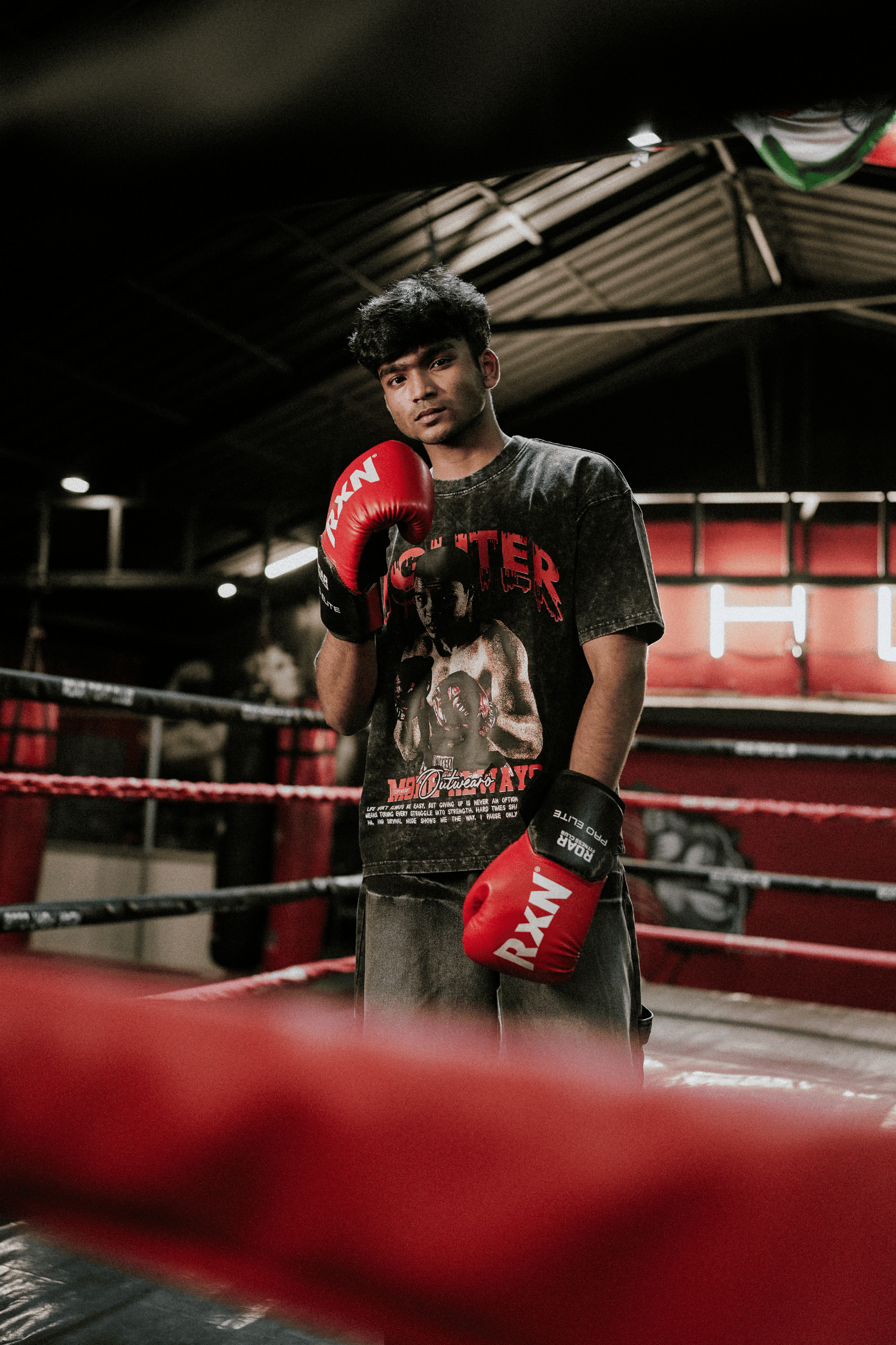 Oversized acid wash Vintage Boxing Tshirt Mohammed ali - outwearo
