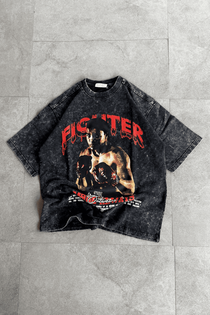 Oversized acid wash Vintage Boxing Tshirt Mohammed ali - outwearo