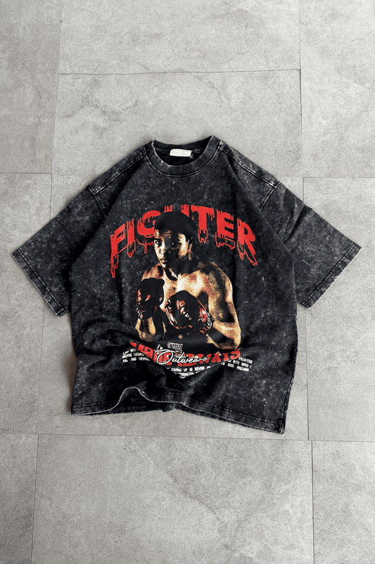 Oversized acid wash Vintage Boxing Tshirt Mohammed ali - outwearo