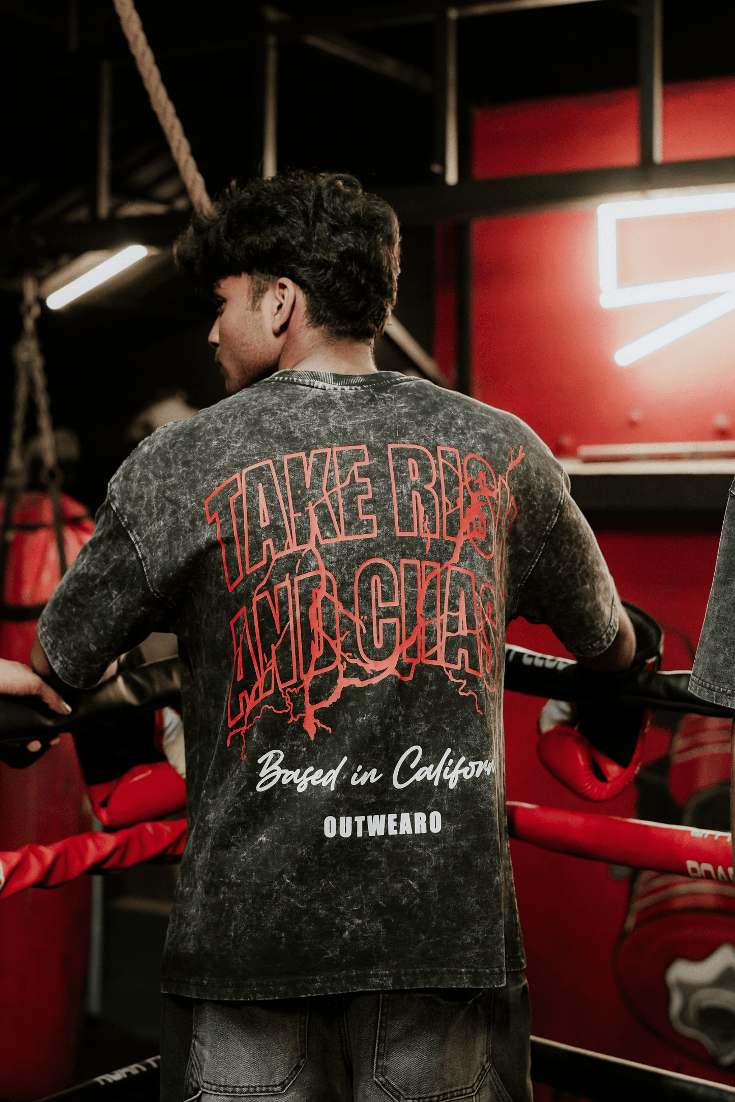 Oversized acid wash Vintage Boxing Tshirt Mohammed ali - outwearo