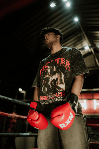 Oversized acid wash Vintage Boxing Tshirt Mohammed ali - outwearo