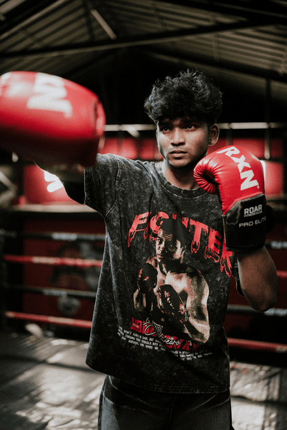 Oversized acid wash Vintage Boxing Tshirt Mohammed ali - outwearo
