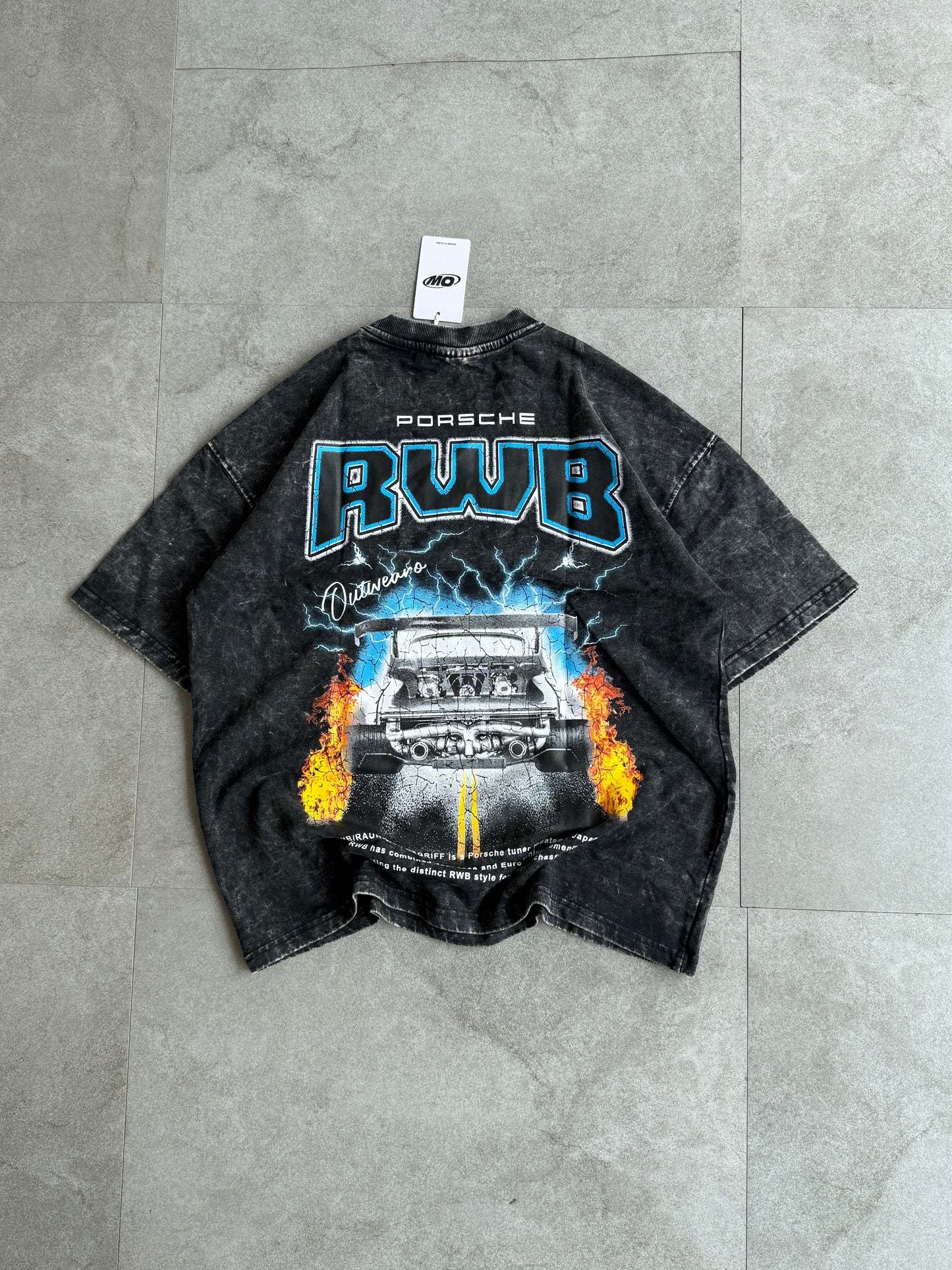 Oversized acide wash Vintage Car RWD black - outwearo