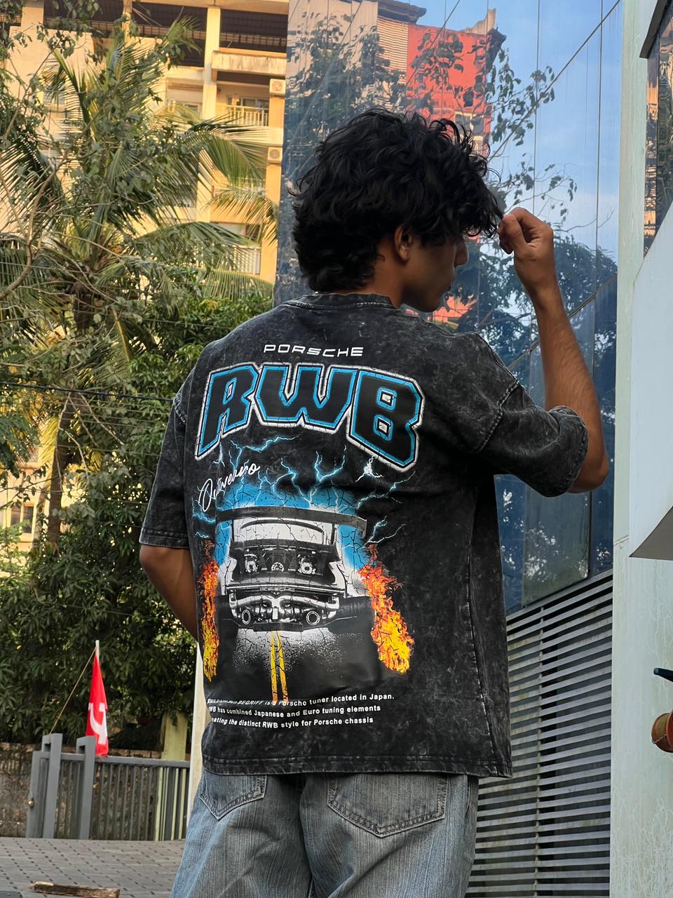 Oversized acide wash Vintage Car RWD black - outwearo