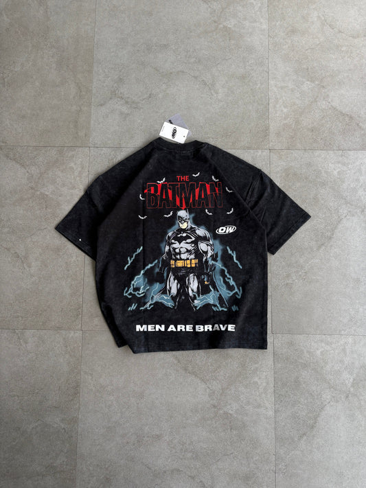 Oversized Stone washed Batman Tshirt - outwearo