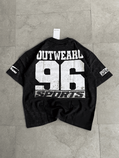 Oversized Stone washed Helmet design Tshirt Black - outwearo