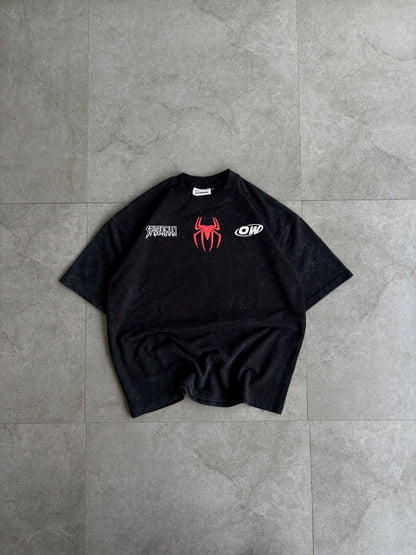 Oversized Stone washed Spiderman Tshirt - outwearo