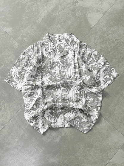 Printed Oversize Shirt Light grey print - outwearo