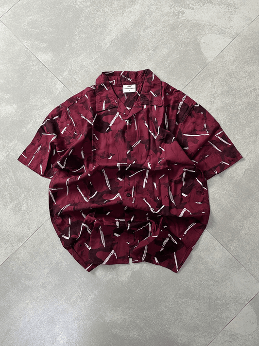 Printed Oversize Shirt Red - outwearo